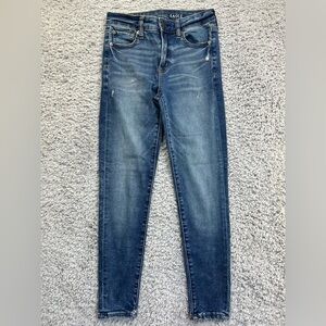 American Eagle Jeans Womens 4 Hi Rise Jegging Next Level Stretch Regular Wash